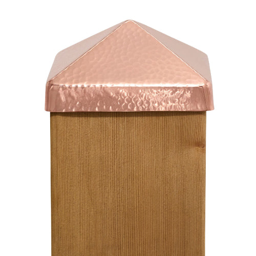 copper hammered piling cap