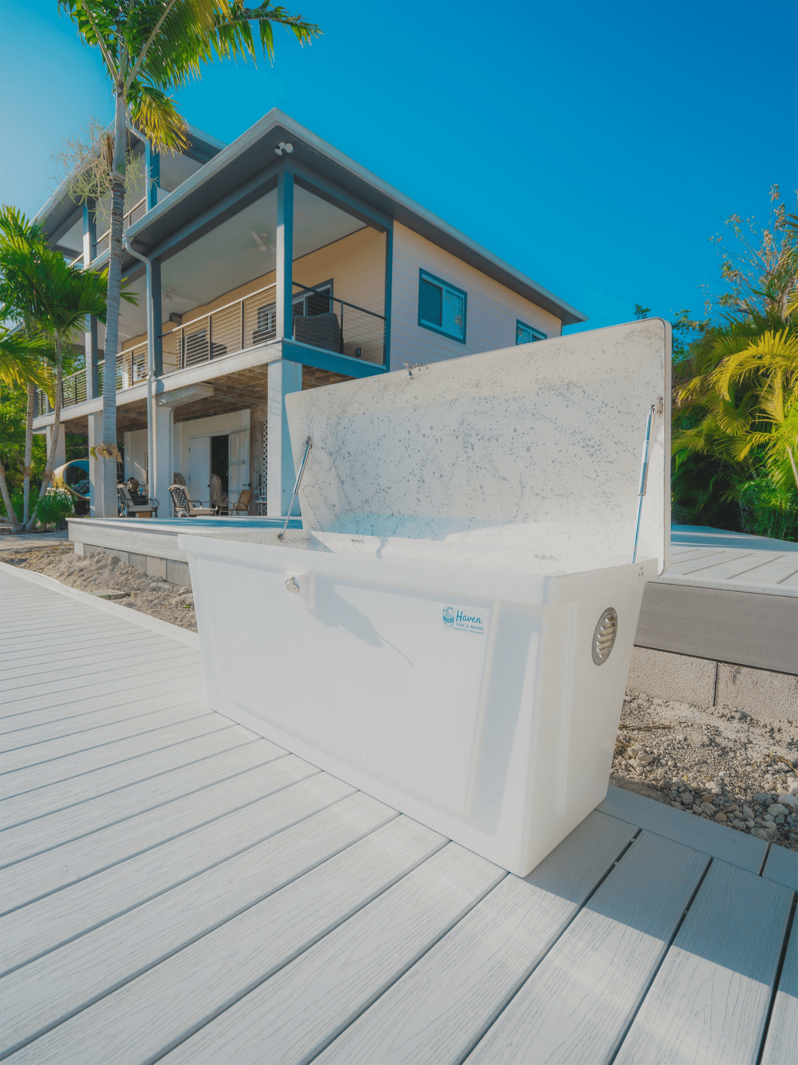 dock accessories and dock box for marina and docks