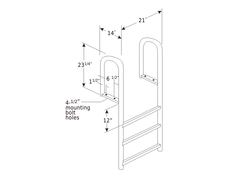 Classic Straight Dock Ladder Dock Ladders Haven Dock & Marine