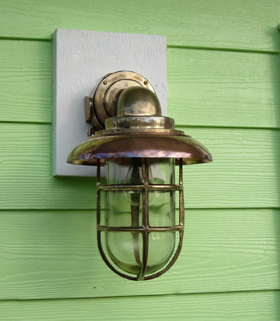 Hydra™ Large 90 Degree Passageway Light - Bronze with Copper Hood Lighting Hydra