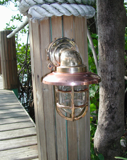 Hydra™ Medium 90 Degree Passageway Light - Bronze with Copper Hood Medium Lighting Hydra