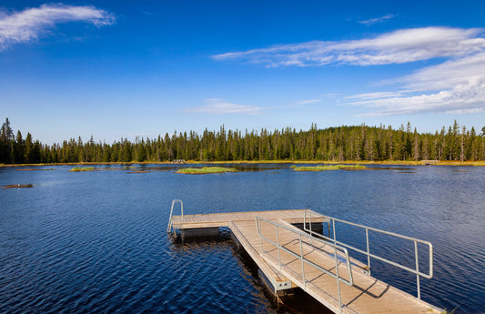floating dock on a lake