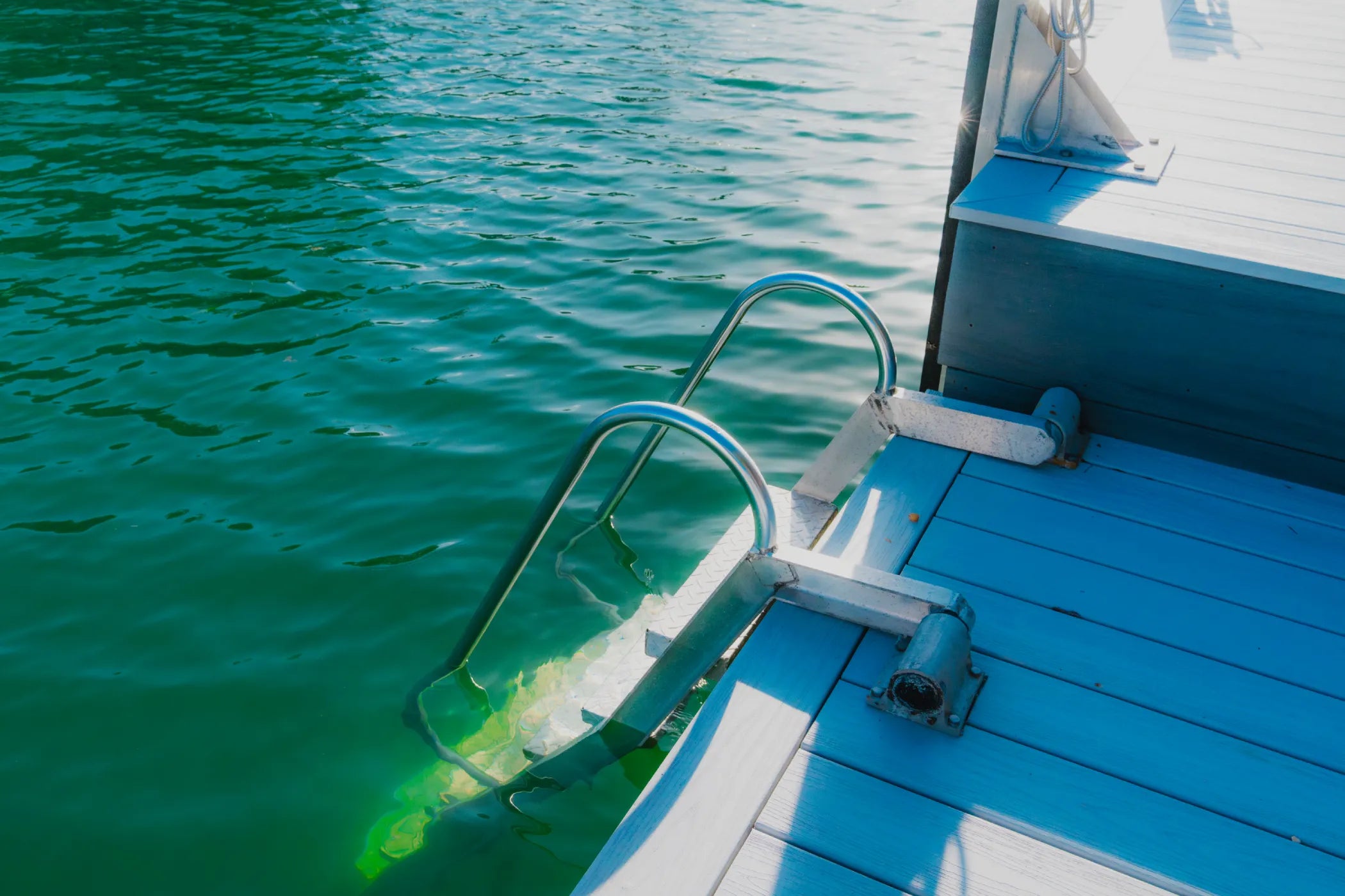 dock ladder in marine water