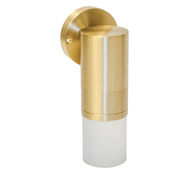 Dock and Outdoor Lighting Focus Industries 7W LED MR16 36 FL, Brass Wall Mount Down Light, Frosted Snoot Lighting