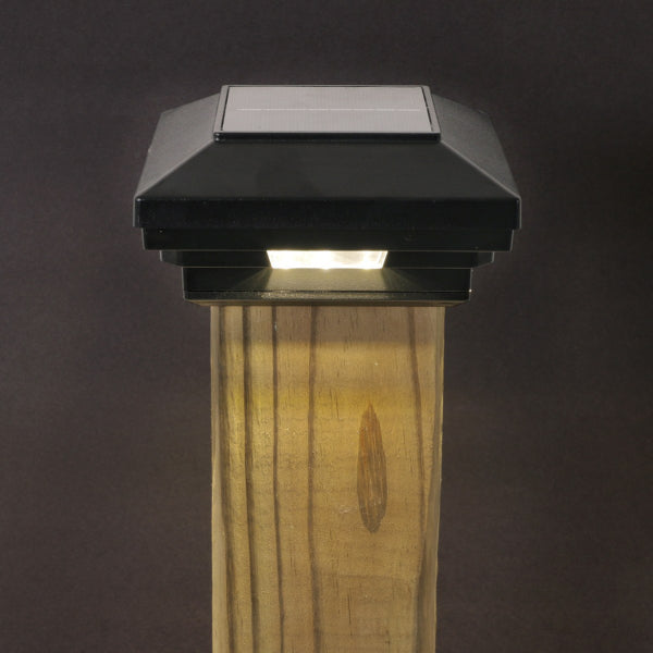 LakeLite Solar Post Cap Light for Wood Posts Black