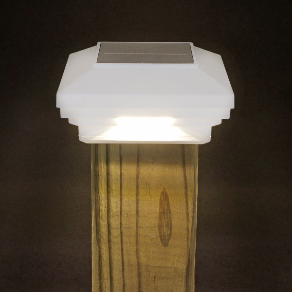 Lake Lite™ 4"x4" Solar Post Cap Light for Wood White Lighting Solar Lake Lite