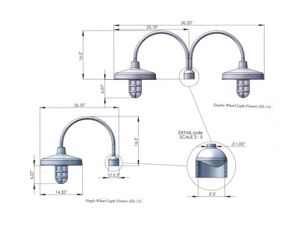 Broward Casting™ New England Single Wharf Light Broward Lighting Broward Casting