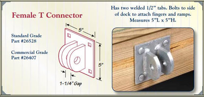 Floating Dock Hardware Female T Connector-HD Floating Docks Hardware Haven Dock and Marine