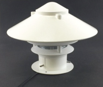 Focus Industries® 7W LED MR16 80° VWFL, Cast Alum 3 Tier Pagoda 10", Deck Pedestal Lighting, White Gloss Lighting Focus Industries