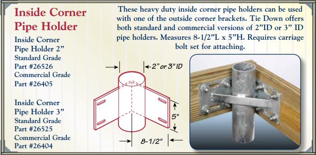 Floating Dock Hardware Inside Corner Pipe Holder 3" Floating Docks Hardware Haven Dock and Marine