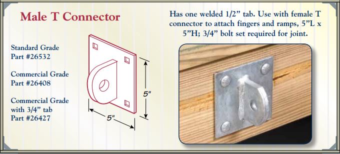 Floating Dock Hardware Male T Connector-HD Floating Docks Hardware Haven Dock and Marine