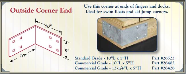 Floating Dock Hardware Outside End Corner Floating Docks Hardware Haven Dock and Marine