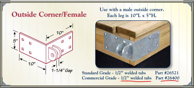 Floating Dock Hardware Outside Female Corner-HD Floating Docks Hardware Haven Dock and Marine