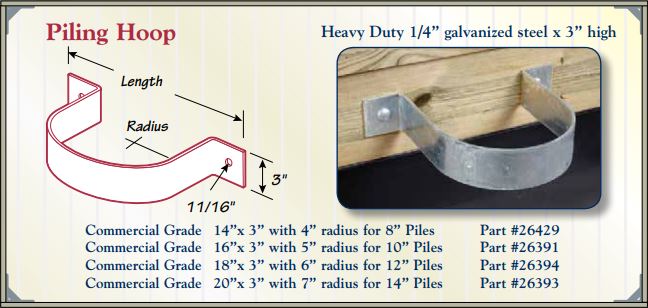 Floating Dock Hardware Pile Hoop 12" Flat Bar Floating Docks Hardware Haven Dock and Marine