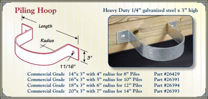 Floating Dock Hardware Pile Hoop 12" Flat Bar Floating Docks Hardware Haven Dock and Marine