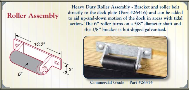 Floating Dock Hardware Roller Assembly for Pile Hoop Floating Docks Hardware Haven Dock and Marine