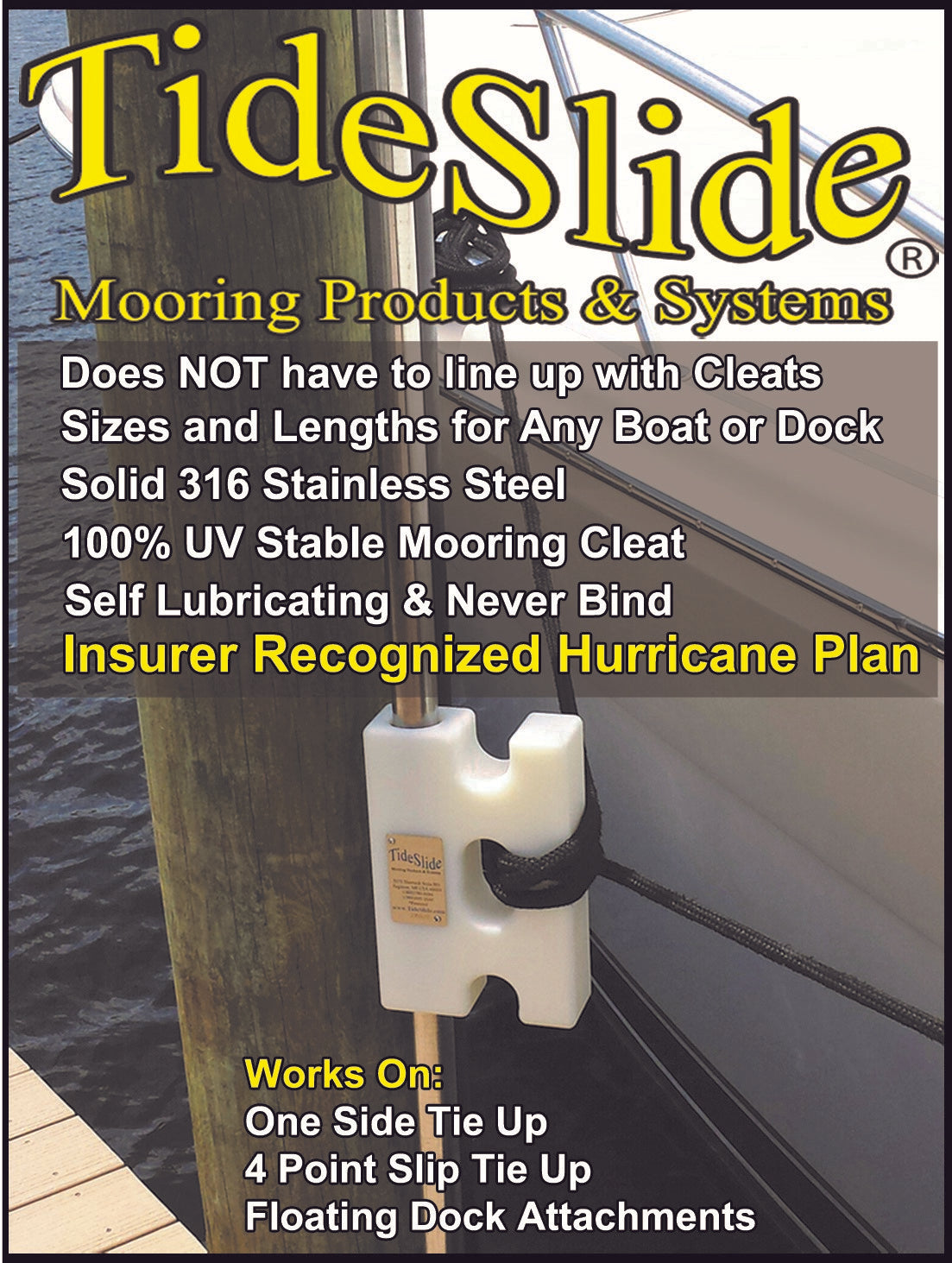 TideSlide® Mooring Tide Slides Haven Dock and Marine