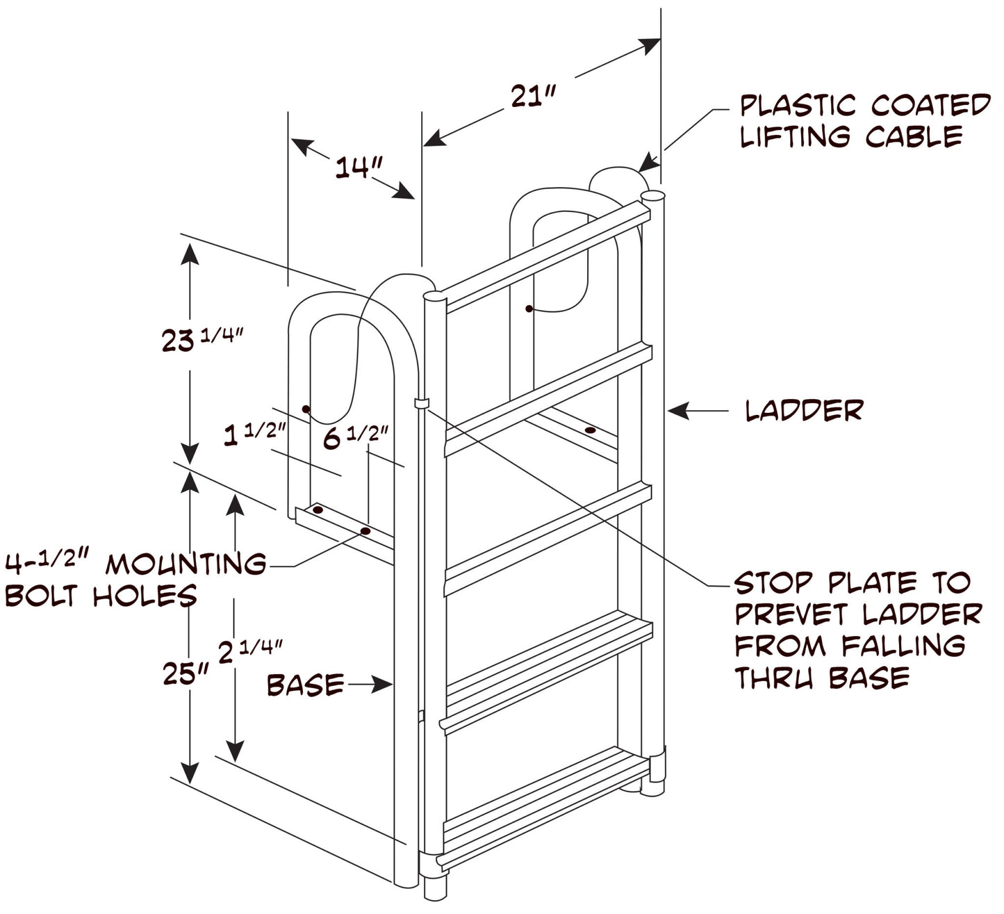 Standard Lift Ladder Dock Ladders Haven Dock and Marine