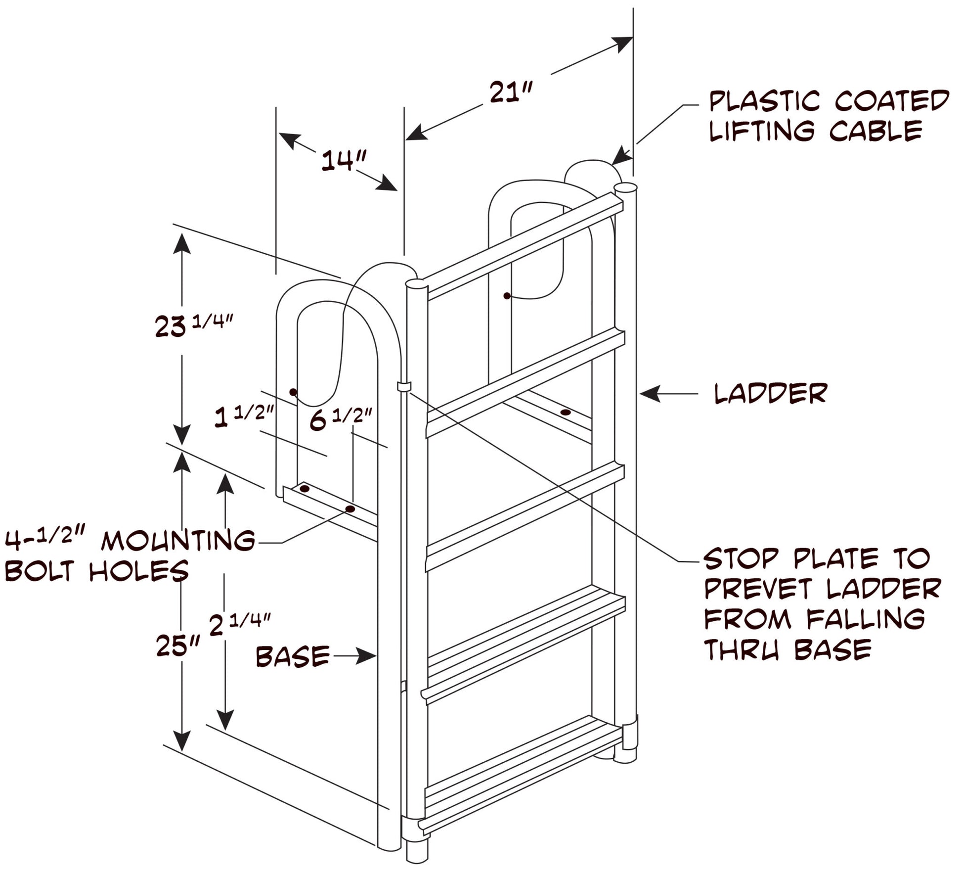 Standard Lift Ladder Dock Ladders Haven Dock and Marine